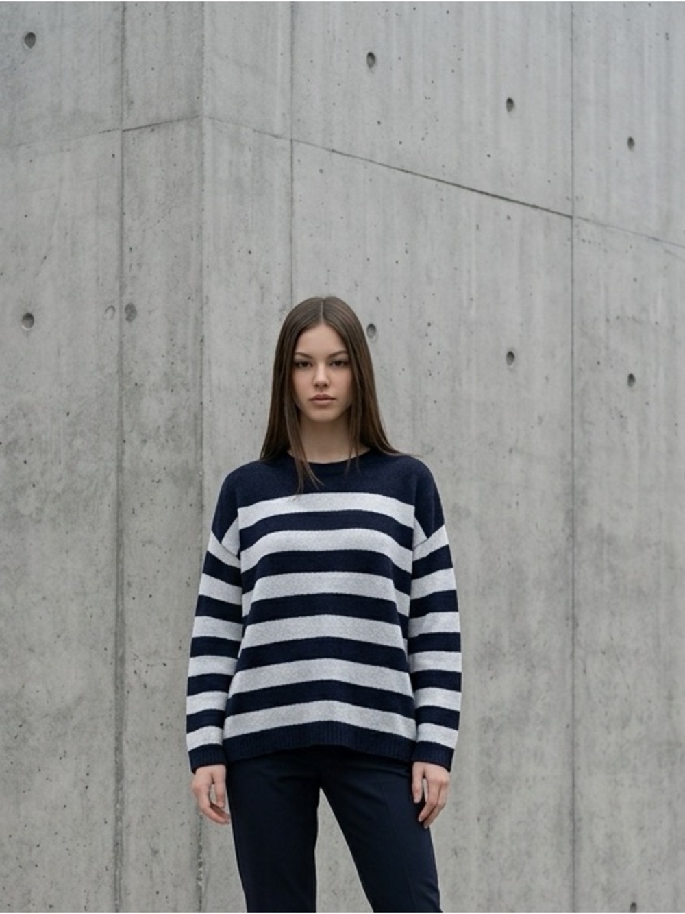 Industry by Republic women’s Nautical Stripe Sweater Blue and White